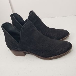 Lucky Brand Black Bailey Suede Leather Ankle Boots Women's Size 7.5M